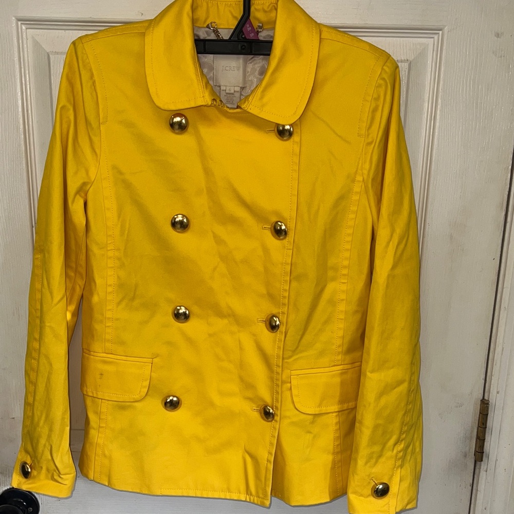 JCrew Yellow Double-Breasted Women's short trench